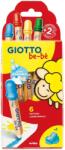 GIOTTO Creioane colorate jumbo + ascutitoare, 6 culori/cutie, GIOTTO be-be (GT-000477600)