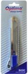 Optima Cutter Optima Basic, lama 18mm SK5, sina metalica, aluminiu (OP-381081263)