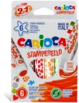 CARIOCA Set 6 markere lavabile, cu 6 stampile diverse forme, cutie carton, CARIOCA Stamperello (CA-42279)