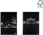 Caiete scolare import Caiet cu spirala, A4, 70 file, 70gsm, coperta carton 300gsm, design cities by night - dictando (EP-060569)