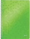 Leitz Caiet de birou LEITZ WOW, PP, FSC, reciclabil, A4, 80 coli, cu spira, dictando, verde (L-46370054)