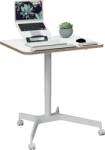 Leitz Birou ergonomic LEITZ Ergo, pneumatic, ajustabil pe inaltime, pentru pozitia sezut/in picioare, alb (L-65360001)