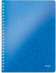 Leitz Caiet de birou LEITZ WOW, PP, FSC, reciclabil, A4, 80 coli, cu spira, dictando, albastru (L-46370036)