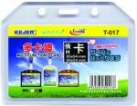 Kejea Buzunar dubla fata pentru ID carduri, PVC flexibil, 85 x 54mm, orizontal, 5 buc/set, KEJEA - transp (KJ-T-017H) - forit
