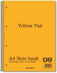Aurora Caiet cu spirala, A4, 80 file - 80gsm, 4 perf. , coperti carton, AURORA - dictando - hartie galbena (14800)