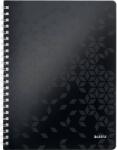 Leitz Caiet de birou LEITZ WOW, PP, FSC, reciclabil, A4, 80 coli, cu spira, matematica, negru (L-46380095)