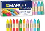 Manley Creioane cerate, cutie carton, metalice, 10 culori/cutie - Manley Fluo and Pastel (MS-MNC00046)