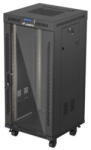 Lanberg FF01-6624-12BL 19" 24U SZÉL: 600mm MÉLY: 600mm MAG: 1320mm lapraszerelt LCD üvegajtós fekete álló rack szekrény (FF01-6624-12BL)