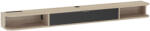HomCom Raft TV suspendat, mobilier TV pentru televizoare până la 190, 5 cm, sertar rabatabil, 2 rafturi 180x24x16cm lemn natural | Aosom Romania (83B-528V02MX)