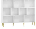 HOMCOM Bibliotecă cu 10 Cuburi, 3 Polițe, Picioare din Lemn Masiv, Alb cu Efect de Lemn, Albă | Aosom Romania (836-729V01WW) Biblioteca