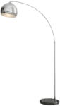 HomCom Ív alakú állólámpa, állítható magasságú, lábkapcsolóval, 170-180 cm, ezüst fekete (B31-467V90SR)