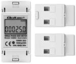 Qoltec 50899 Single phase electronic energy consumption meter | 230 V | LCD | 2P | DIN rail