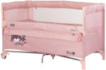 Chipolino Patut pliabil Chipolino Relax Tiger powder pink cu laterala culisanta, co-sleeper, nivel pentru nou-nascuti, roti cu frana, pliere compacta, geanta transport (KOSIRE2691P)