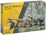 Italeri Model asamblabil Italeri Moderne: Trenuri - tun antitanc german Pak 97/38 AT cu echipaj, 4 cifre (ITA96460)