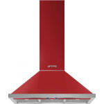 Smeg Hota decorativa SMEG Portofino KPF9RD, 275 W, A+, 781 m³/h, 3 viteze, 3 filtre, Supapa, Otel inoxidabil, LED, Rosu (KPF9RD) Hota