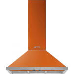 Smeg Hota decorativa SMEG Portofino KPF9OR, 275 W, A+, 781 m³/h, 3 viteze, 3 filtre, Supapa, Otel inoxidabil, LED, Portocaliu (KPF9OR) Hota