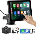 Vevo Navigatie Auto 9 Inch Android Auto Apple CarPlay Wireless, Ecran Tactil IPS, Bluetooth, USB, Camera Fata si Marsarier, 1 DIN Universala (C47387)