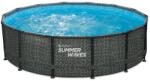Polygroup Piscina cu cadru metalic Summer Waves, O 427 cm, H 107 cm, capacitate 13.29 m³, aspect rattan, 3785 L Piscina
