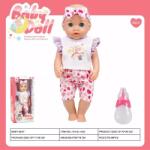 Global Express Păpușă de jucărie cu pantaloni cu inimioare - bea, face pipi, 34 cm (W14C 04A) Papusa