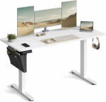 SONGMICS elektromosan állítható íróasztal, magasság 72-120 cm, acél váz, PAL lap 140x60 cm, 4 pozíciós memóriafunkció, fehér