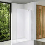 STUXI Eco Walk-in zuhanyfal, 120x195 cm, 6 mm vastag vízlepergető biztonsági üveggel, 195 cm magas, helytakarékos sarok stabilizátorral (TL-6108-120)