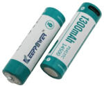 KeepPower 14500 1300mAh USB-C HR6 3, 6V Li-ion ceruza akkumulátor AA tölthető elem (Keeppower-14500-1300mAh-USB-C)