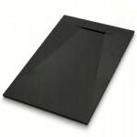 tech globe Zuhanytálca 110x80 fekete téglalap alakú vágott alacsony Smc szifon (TS-TRAY-C-110X80-BLACK)