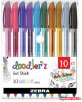 Zebra Zseléstoll készlet, 0, 33 mm, kupakos, ZEBRA "Doodler'z Glitter", 10 csillogó vegyes szín (TZ02619) - nyomtassotthon