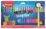 Maped Filctoll készlet, 3, 7 mm, kimosható, MAPED „Color'Peps Long Life 2, 24 különböző szín (COR_IMA844002)