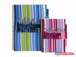 Pukka Pad Spirálfüzet, A4, vonalas, 125 lap, PUKKA PAD "Stripe project book (COR_PUPBA4)