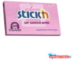 STICK N Öntapadó jegyzettömb, 76x127 mm, 100 lap, STICK N „360°, rózsaszín (COR_SN21558)