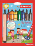 STABILO Filctoll készlet, 1, 5-2 mm, rugós hegy, STABILO "Trio Scribbi", 8 különböző szín (TST368803)