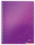 Leitz Spirálfüzet, A4, kockás, 80 lap, LEITZ "Wow", lila (COR_E46380062)