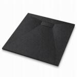 tech globe Zuhanytálca 70x70 fekete szögletes vágott alacsony Smc szifon (TS-TRAY-A-70X70-BLACK)