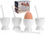 Excellent Houseware Tojástartó állvány porcelán kanállal fehér 4 db (121704)