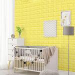 HOZRO Set Tapet 3D Hozro autoadeziv, Model Caramizi, design modern, foarte usor de montat, Tapet 50 Galben