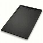 tech globe Zuhanytálca 100x80 fekete téglalap alakú vágott alacsony Smc szifon (TS-TRAY-B-100X80-BLACK)