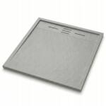 tech globe Zuhanytálca 90x90 szürke szögletes vágott alacsony Smc szifon (TS-TRAY-B-90X90-GREY)