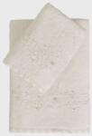 SOFT COTTON PERLA 50 x 100 cm-es csipkés törölköző Vaj szín / Ecru
