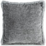Takoy Zsenília díszpárnahuzat 45x45 cm acélszürke műszőrme szegéllyel BLANCA 03
