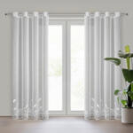 Takoy Függöny fehér etaminból növényi mintával 140x250 cm ringlivel - TASHA-HF-478301