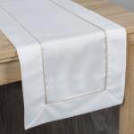 Takoy Asztali futó fehér 40x180 cm KARIN szegőpánttal és finom arany paszpóllal elegáns csomagolásban