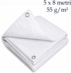  Prelata universala alba pentru uz casnic si profesional, 5x8 m, 55 g/mp, alba (WM55.5x8.WHITE)