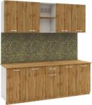 haaus Set Bucatarie Nisa, Stejar Wotan/Alb, L 200 cm (912468)