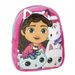 Cerda Ghiozdan gradinita mini Cerda Gabby s Dollhouse, 22cm, 1 compartiment, material catifelat, roz, 36898