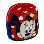 Cerda Ghiozdan gradinita mini Cerda Minnie, 22cm, 1 compartiment, material catifelat, rosu cu negru, 36896