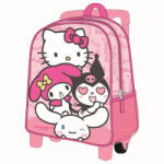 Cerda Ghiozdan gradinita Cerda Hello Kitty 3D, 25cm, 1 compartiment, tip troller, 25x30x12cm, 630022