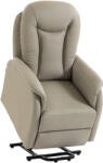 HOMCOM Fotoliu Recliner Electric cu Funcție de Ridicare, Masaj 8 Puncte, Încălzire, PU, Gri Deschis | Aosom Romania (713-222V90LG)
