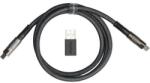Keychron Cablul de date Keychron Double-Sleeved Geek 8K USB-C - USB-C M/M, 1 m, negru + adaptor USB-A/C (CAB-38)