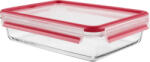 emsa CLIP & CLOSE glass food storage container 2.0 liters (transparent/red, rectangular) (n1041100) - cel